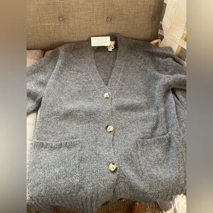 LAUDE the Label Gray Button-Up Cardigan
